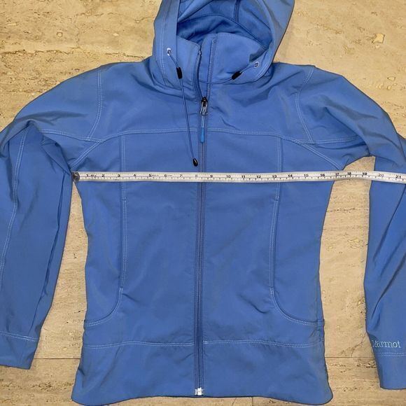Women's Marmot Riverfront Blue Insulated Hooded Jacket Sz XS - Picture 3 of 7